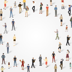  Group of people with copyspace.Vector illustration