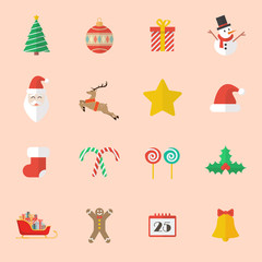 Set of Christmas Flat Icon