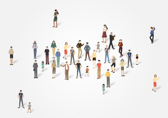 Arrow group of people with copyspace.Vector illustration