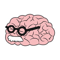 Brain cartoon icon. Big idea creativity genius and imagination theme. Isolated design. Vector illustration