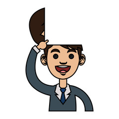 Businessman cartoon icon. Big idea creativity genius and imagination theme. Isolated design. Vector illustration