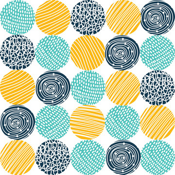 Decorative polka dot pattern. Vector seamless pattern.
