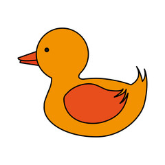 Duck toy icon. Childhood play game and object theme. Isolated design. Vector illustration