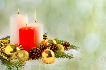 Christmas red candles arrangement