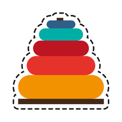 Pyramid toy icon. Childhood play game and object theme. Isolated design. Vector illustration