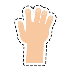 Human hand icon. Finger gesture palm and communication theme. Isolated design. Vector illustration
