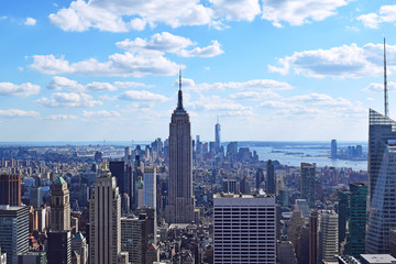 Naklejka na ściany i meble View of New York City from Helicopter 