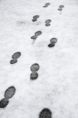 footprints on snow