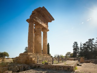 Temple of Dioscuri (Castor and Pollux). UNESCO World Heritage Site. Valley of the Temples. Agrigento, Sicily, ItalyAgrigento, Sicily, Italy