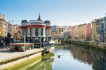 downtown bilbao on sunny day, spain