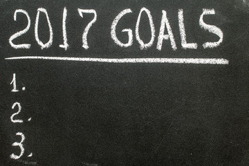 2017 Goals message written on blackboard.