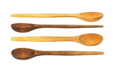 Wooden spoon isolated on white background