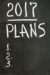 Fototapeta premium Plan 2017 handwritten with white chalk on a blackboard 