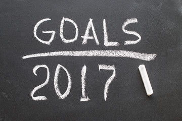 Fototapeta premium 2017 Goals message written on blackboard