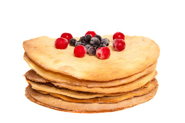 cake Napoleon cherry currant on a white background.