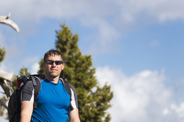 Summer hiking in the mountains.