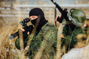 The team of soldiers engaged in the exploration area.