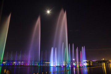Music fountain at night