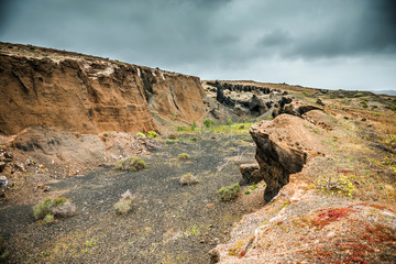valley and cliffs in Lanzarote Island
