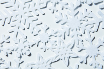 Snowflakes on a white background.