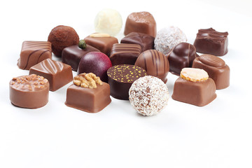 Assortment of chocolate candies and pralines