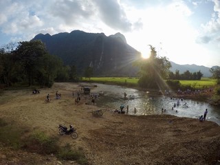 River near Pha Hon Kham village, Vang Vieng, Laos