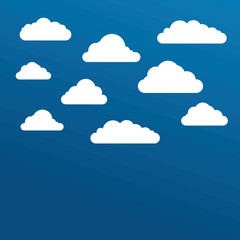 White clouds on blue sky