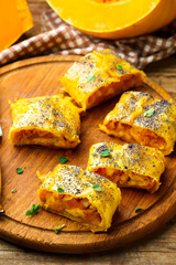 Pumpkin  strudel .selective focus.