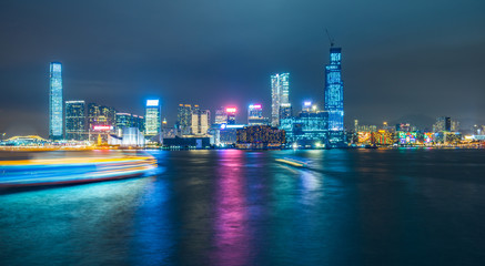 Obraz premium Hong Kong victoria panorama at night,china.