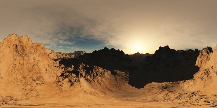 panorama of rocks in desert. made with the one vr 360 degree © videodoctor