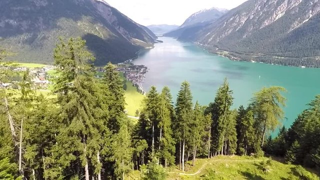Bird view of lace Achensee at Tirol