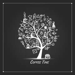 Cofee time. Art tree for your design