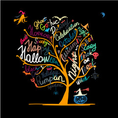 Obraz premium Halloween tree for your design