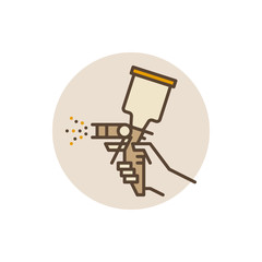 Colorful spray gun icon