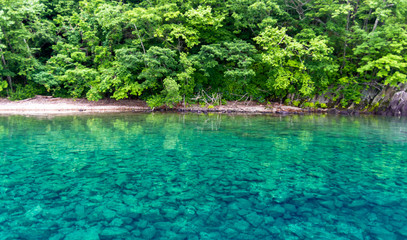 transparent blue lake
