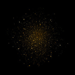 gold glitter texture isolated on black background [clipping path]