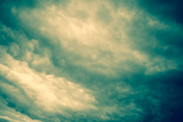 Fototapeta na wymiar Ominous Grey Storm Clouds Filtered