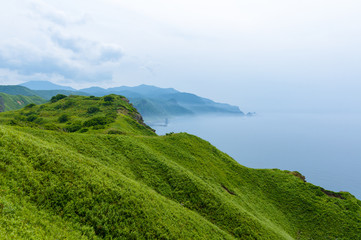 Fototapeta premium Japan, summer, cape of Hokkaido, North blue sea 