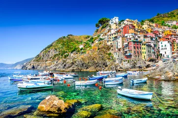 Foto op Plexiglas Riomaggiore, Cinque Terre, Italië © ecstk22
