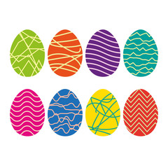 Easter eggs icons flat style.