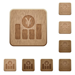Yen graph wooden buttons