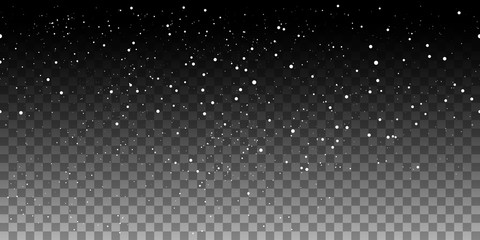 Snow horizontal seamless pattern on transparent background. Vector illustration - obrazy, fototapety, plakaty
