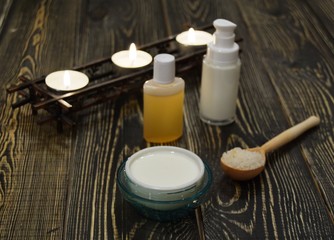 Body cosmetics with candles 