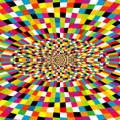 Multicolor kaleidoscope background with optical effect