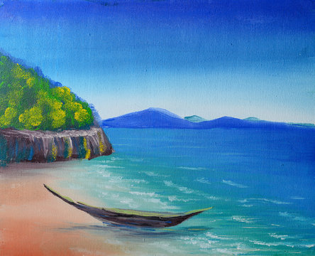 tropical beach painting
