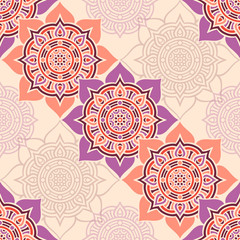 Ethnic floral seamless pattern