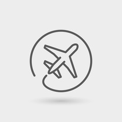 airplane trip thin line icon