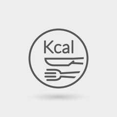kcal thin line icon - obrazy, fototapety, plakaty