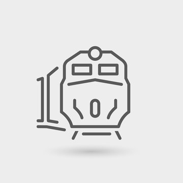 goods train thin line icon