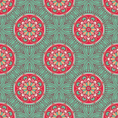 Ethnic floral seamless pattern